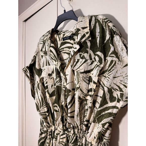 Ralph Lauren Women's Green Palm Leaf Print Jumpsuit Size22W - Picture 11 of 16